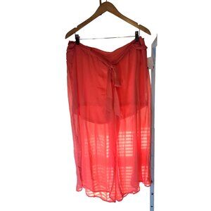 3 Hearts Coral Orange Shorts Sheer Harem Legs Size 3X NEW NWT